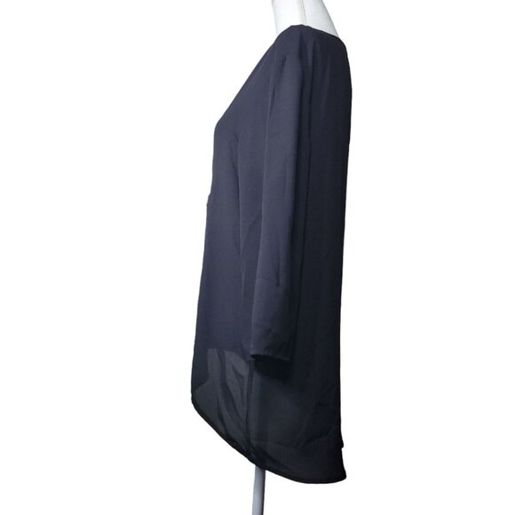 Express Blouse Black Zipper Front Womens Large Lightweight Legging Cut - Picture 3 of 8